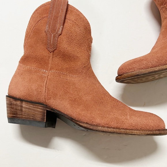 Tecovas The Lucy Suede Heeled Ankle Boots in Desert Rose 7.5 NWB - Picture 7 of 13